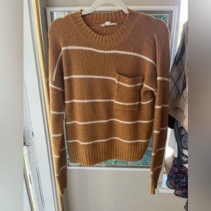 Juniors Pink Republic Striped Sweater with Pocket Small